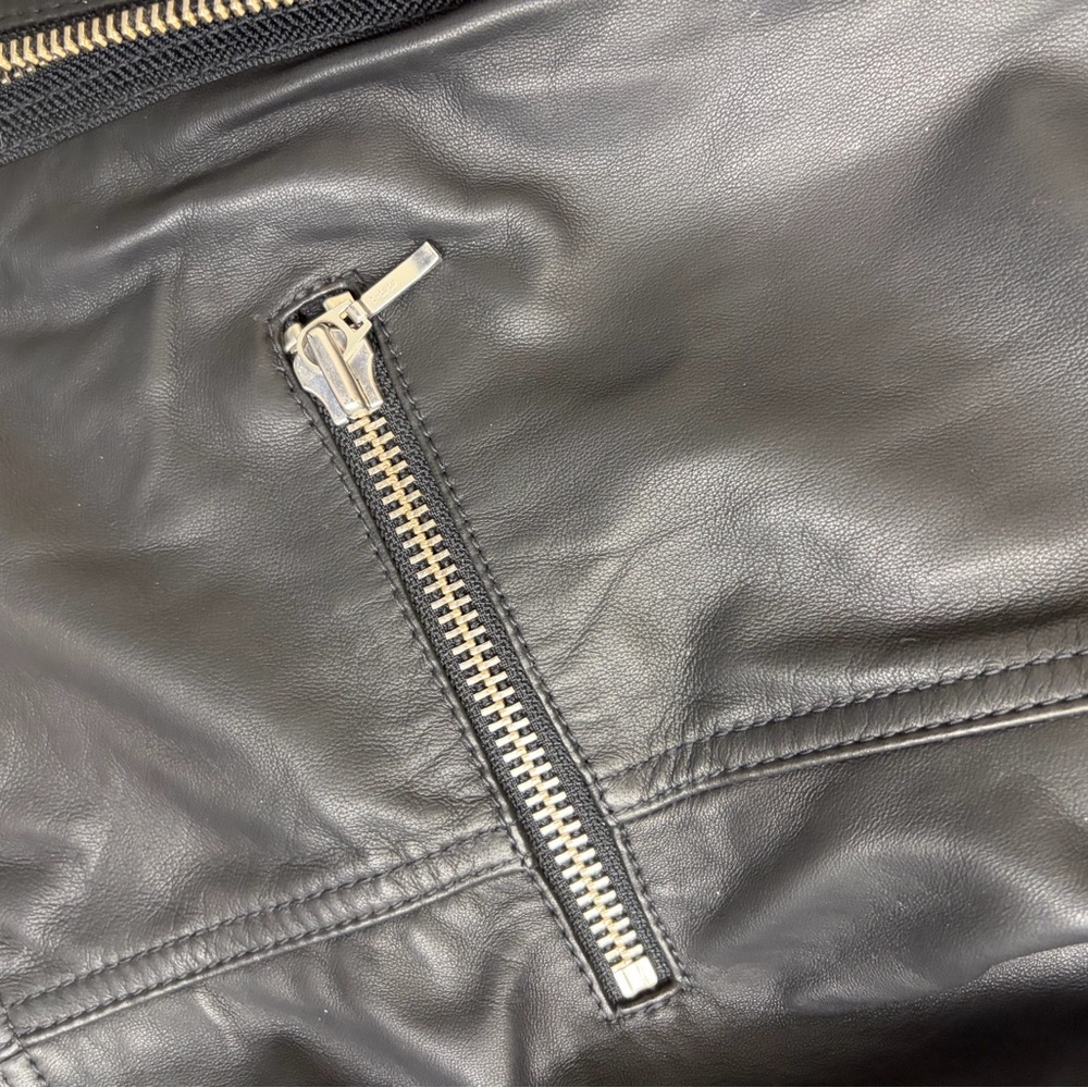 Halogen Women’s Black Leather Moto Jacket 3x - Picture 3 of 5